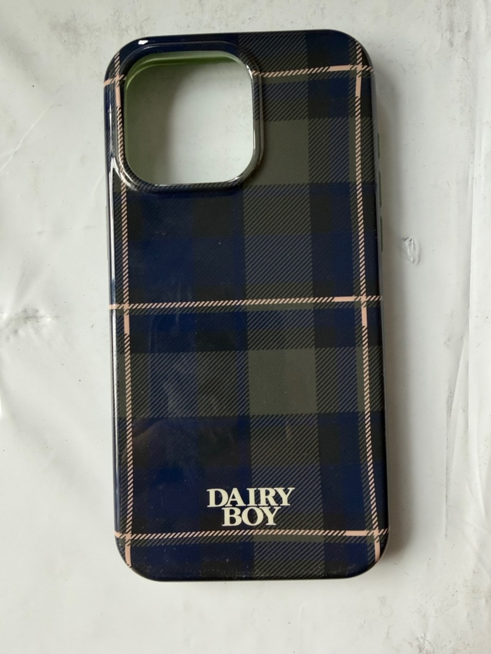 Dairy Boy Plaid Phone Case - Navy & Black